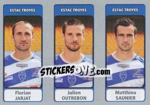 Cromo Florian Jarjat / Julien Outrebon / Matthieu Saunier - FOOT 2011-2012 - Panini