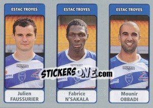 Sticker Julien Faussurier / Fabrice N'Sakala / Mounir Obbadi - FOOT 2011-2012 n. 638 - Panini