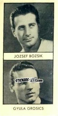 Sticker Jozsef Bozsik / Gyukla Grosics - Wizard World Cup Footballers 1958 n. 15 - D.C. Thomson