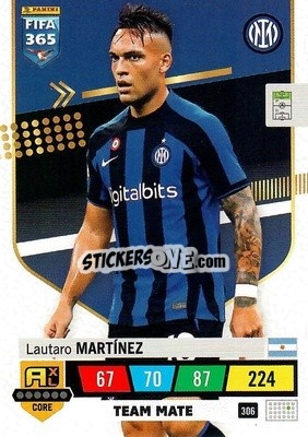 Sticker Lautaro Martínez - FIFA 365: 2022-2023. Adrenalyn XL n. 306 - Panini