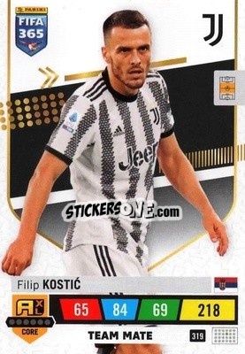 Figurina Filip Kostić - FIFA 365: 2022-2023. Adrenalyn XL - Panini