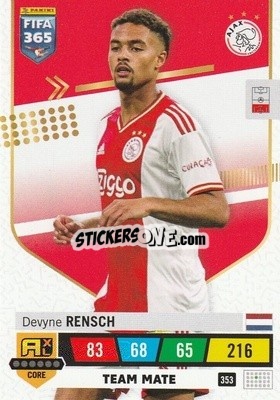 Sticker Devyne Rensch - FIFA 365: 2022-2023. Adrenalyn XL - Panini