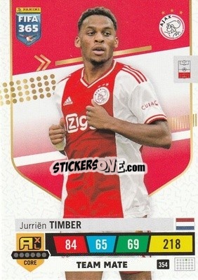 Sticker Jurriën Timber - FIFA 365: 2022-2023. Adrenalyn XL n. 354 - Panini