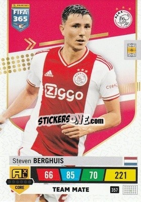 Sticker Steven Berghuis - FIFA 365: 2022-2023. Adrenalyn XL n. 357 - Panini