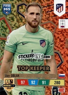 Sticker Jan Oblak - FIFA 365: 2022-2023. Adrenalyn XL n. 409 - Panini
