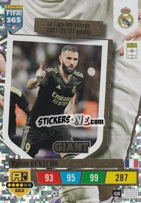 Sticker Karim Benzema - FIFA 365: 2022-2023. Adrenalyn XL n. 436 - Panini