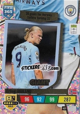 Sticker Erling Haaland - FIFA 365: 2022-2023. Adrenalyn XL n. 437 - Panini