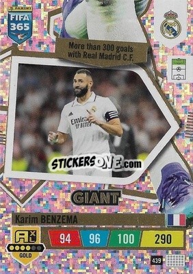 Sticker Karim Benzema - FIFA 365: 2022-2023. Adrenalyn XL n. 439 - Panini