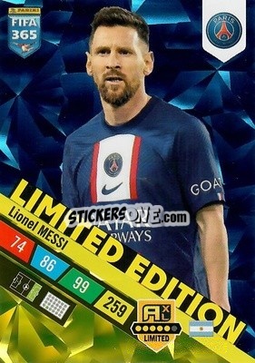Sticker Lionel Messi - FIFA 365: 2022-2023. Adrenalyn XL n. LE-LM - Panini