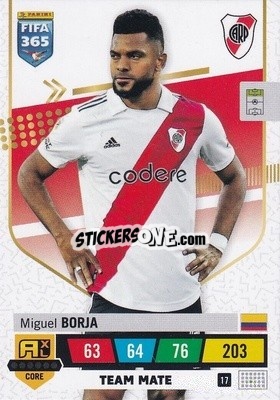 Sticker Miguel Borja - FIFA 365: 2022-2023. Adrenalyn XL n. 17 - Panini