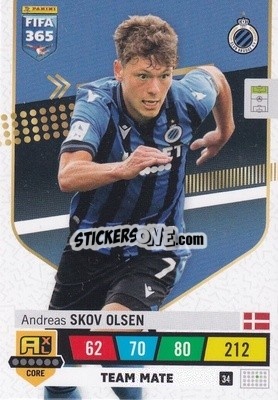 Sticker Andreas Skov Olsen - FIFA 365: 2022-2023. Adrenalyn XL n. 34 - Panini