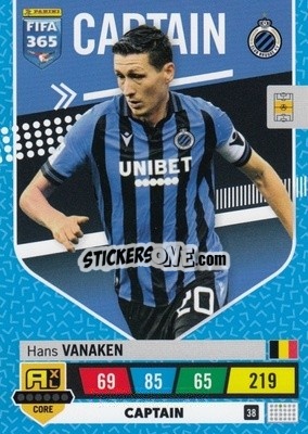 Sticker Hans Vanaken - FIFA 365: 2022-2023. Adrenalyn XL n. 38 - Panini