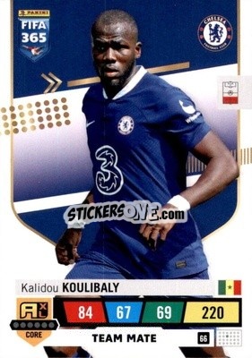 Sticker Kalidou Koulibaly - FIFA 365: 2022-2023. Adrenalyn XL n. 66 - Panini