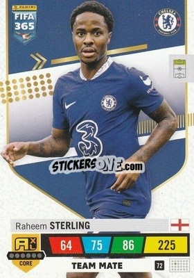 Sticker Raheem Sterling - FIFA 365: 2022-2023. Adrenalyn XL n. 72 - Panini