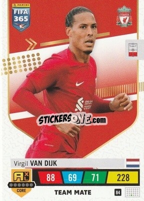 Sticker Virgil van Dijk - FIFA 365: 2022-2023. Adrenalyn XL n. 84 - Panini