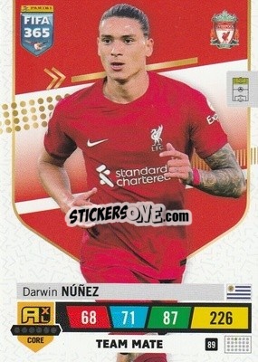 Sticker Darwin Núñez - FIFA 365: 2022-2023. Adrenalyn XL n. 89 - Panini