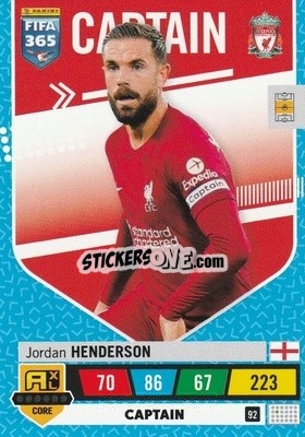 Sticker Jordan Henderson - FIFA 365: 2022-2023. Adrenalyn XL n. 92 - Panini
