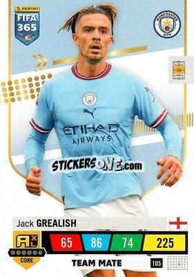 Sticker Jack Grealish - FIFA 365: 2022-2023. Adrenalyn XL n. 105 - Panini