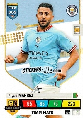 Sticker Riyad Mahrez - FIFA 365: 2022-2023. Adrenalyn XL n. 106 - Panini