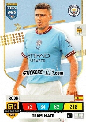 Sticker Rodri - FIFA 365: 2022-2023. Adrenalyn XL n. 107 - Panini