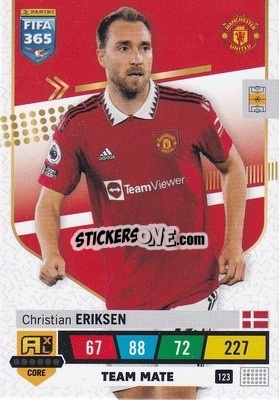 Sticker Christian Eriksen - FIFA 365: 2022-2023. Adrenalyn XL n. 123 - Panini