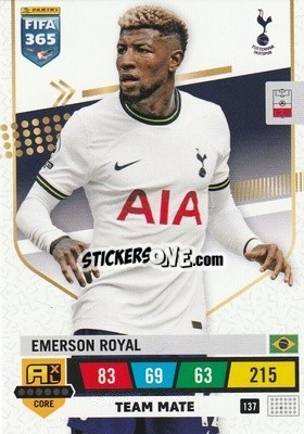 Sticker Emerson Royal - FIFA 365: 2022-2023. Adrenalyn XL n. 137 - Panini