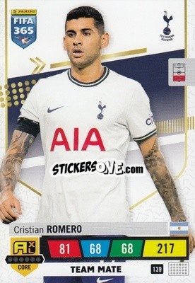 Sticker Cristian Romero - FIFA 365: 2022-2023. Adrenalyn XL n. 139 - Panini
