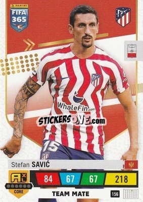 Sticker Stefan Savić - FIFA 365: 2022-2023. Adrenalyn XL n. 156 - Panini