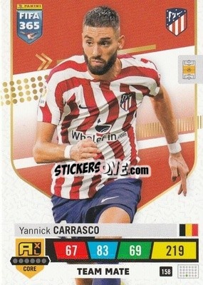 Sticker Yannick Carrasco - FIFA 365: 2022-2023. Adrenalyn XL n. 158 - Panini