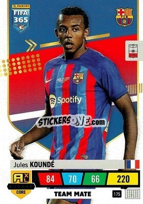 Figurina Jules Koundé - FIFA 365: 2022-2023. Adrenalyn XL - Panini