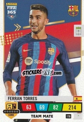 Sticker Ferran Torres - FIFA 365: 2022-2023. Adrenalyn XL n. 178 - Panini