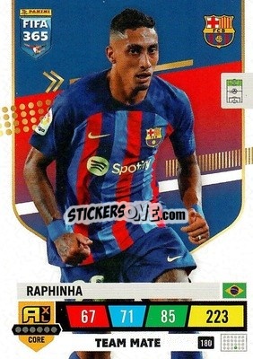 Sticker Raphinha - FIFA 365: 2022-2023. Adrenalyn XL n. 180 - Panini