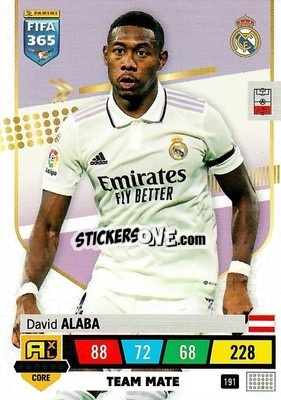 Sticker David Alaba - FIFA 365: 2022-2023. Adrenalyn XL n. 191 - Panini