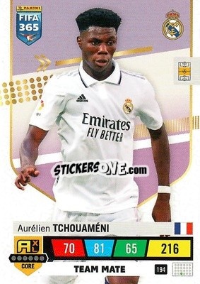 Sticker Aurélien Tchouaméni - FIFA 365: 2022-2023. Adrenalyn XL n. 194 - Panini