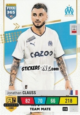 Sticker Jonathan Clauss - FIFA 365: 2022-2023. Adrenalyn XL n. 210 - Panini