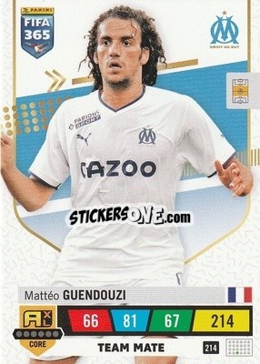 Sticker Mattéo Guendouzi - FIFA 365: 2022-2023. Adrenalyn XL n. 214 - Panini