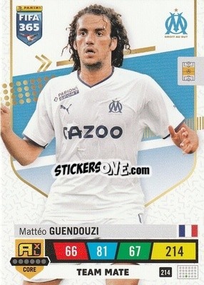 Figurina Mattéo Guendouzi - FIFA 365: 2022-2023. Adrenalyn XL - Panini