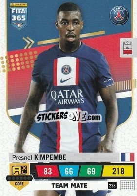 Sticker Presnel Kimpembe - FIFA 365: 2022-2023. Adrenalyn XL n. 228 - Panini
