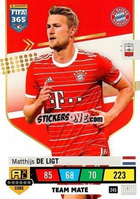Sticker Matthijs de Ligt - FIFA 365: 2022-2023. Adrenalyn XL n. 245 - Panini