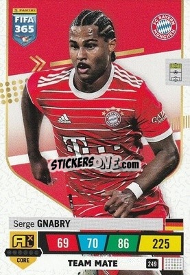 Sticker Serge Gnabry - FIFA 365: 2022-2023. Adrenalyn XL n. 249 - Panini