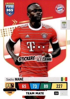Sticker Sadio Mané - FIFA 365: 2022-2023. Adrenalyn XL n. 250 - Panini