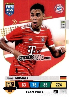Sticker Jamal Musiala - FIFA 365: 2022-2023. Adrenalyn XL n. 251 - Panini