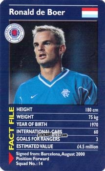 Cromo Ronald de Boer - Rangers 2000-2001 n. 2 - Top Trumps