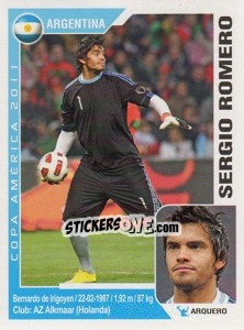 Sticker Sergio Romero - Copa América. Argentina 2011 n. 32 - Navarrete
