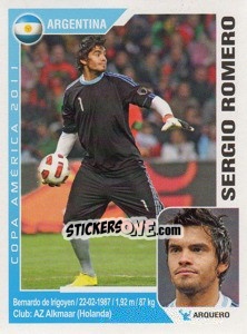 Figurina Sergio Romero - Copa América. Argentina 2011 - Navarrete