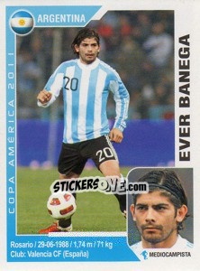 Sticker Ever Banega - Copa América. Argentina 2011 n. 38 - Navarrete