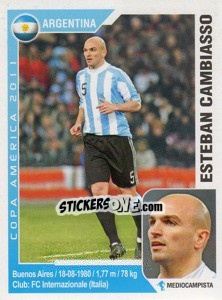 Cromo Esteban Cambiasso - Copa América. Argentina 2011 - Navarrete