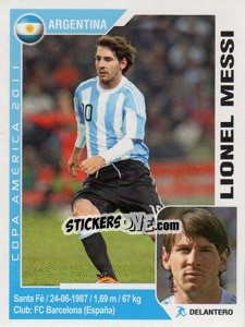 Sticker Lionel Messi - Copa América. Argentina 2011 n. 42 - Navarrete