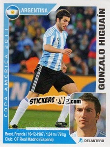 Figurina Gonzalo Higuain - Copa América. Argentina 2011 - Navarrete