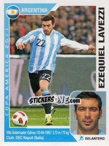 Sticker Ezequiel Lavezzi - Copa América. Argentina 2011 - Navarrete